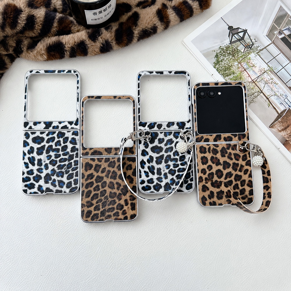 Phone Accessories - Funda plegable con estampado de leopardo